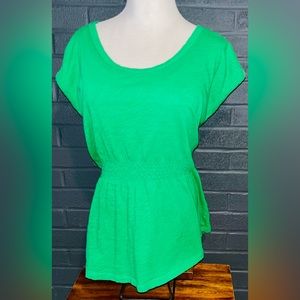 Gianni Bini Green Cinched-Waist, Sleeveless Blouse. Size Medium